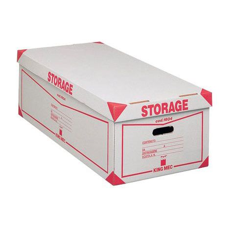King Mec Contenitore Storage Con Coperchio 1604 41x27x78 Cm Cartone Bianco
