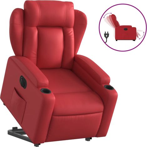 Maison Exclusive - Poltrona Alzapersona Reclinabile Elettrica Rossa in Similpelle