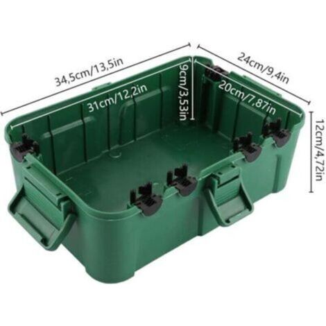 NALOOKAMIC Boîte de distribution étanche,34,5x24x12 cm boite etanche,IP54 coffre de jardin exterieur,boite etanche electrique exterieur Vert,boite derivation etanche Avec 6 câbles d'entrée pour multip