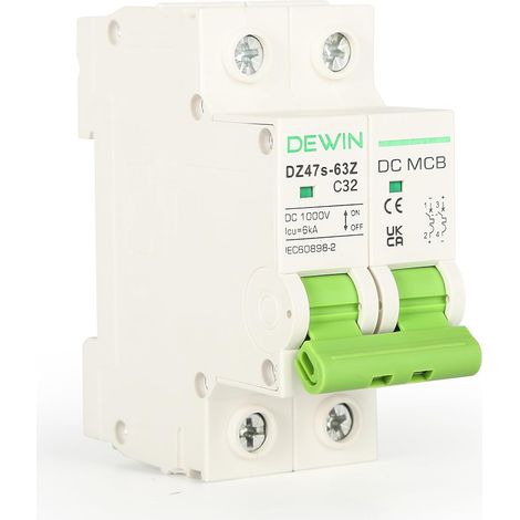 DC circuit breaker, small photovoltaic circuit breaker disconnector automatic circuit breaker DC1000V 32A gray green (1/5)