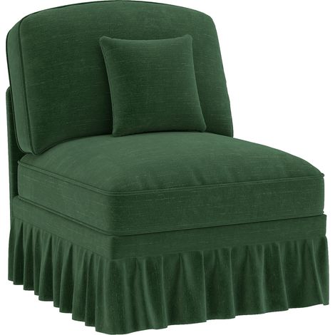 GagaCanapé Windsor sans accoudoirs en chenille avec 1 coussin - Vert (1/5)