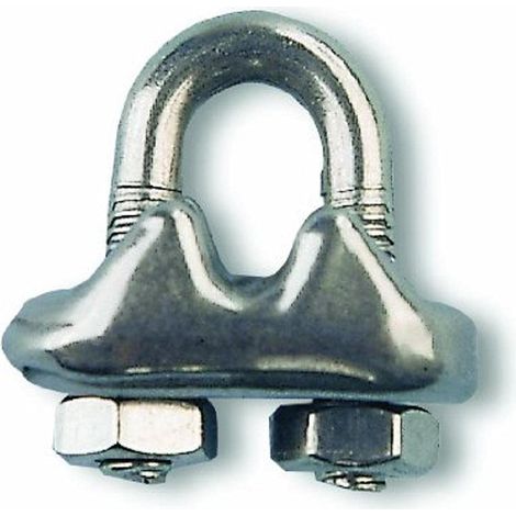 Serre-câble étrier, Acier inoxydable, Pour câble Diam. 3/4 mm, Fixation De 2 Câbles, Permet De Serrer Des Câbles De Diamètres Importants, Blocage Efficace Du Câble, Sécurité Accrue
