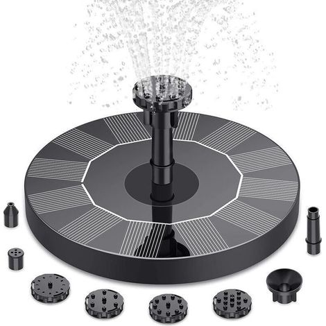 Fontaine solaire flottante pour jardin – 6 buses – Hauteur de jet jusqu'à 40 cm – Fonctionnement autonome – Écologique et décorative (1/5)