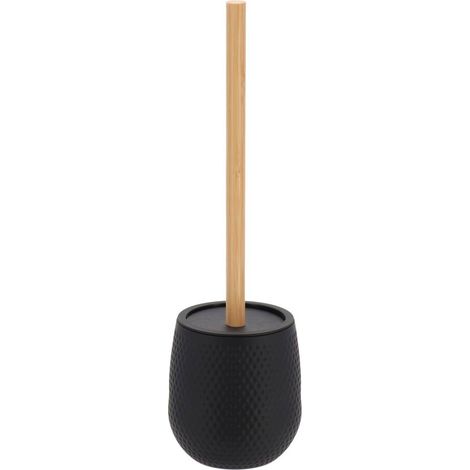 Wabenförmige wc bürste abs as rubber und bambus effekt - schwarz - Tendance (1/3)