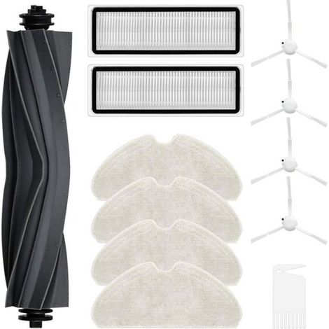 Modèle compatible: aspirateur robot pour Dreame D10s/D10s Pro. brosse à rouleau, brosse latérale, tampon de vadrouille et filtre fabriqués à partir de matériaux de haute qualité, haute compatibilité a