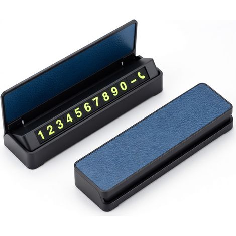 Targhetta di parcheggio fosforescente magnetica - pelle blu (1/5)