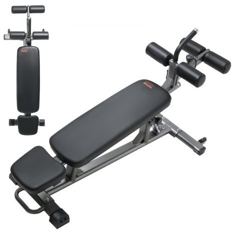 Sit Up Bank Bauchmuskelbank 4-stufig Höhenverstellbar (1630 x 620 x 1055 cm) Rückentrainer (454 kg belastbar) für Heimtraining im Fitnessstudio Krafttraining Ganzkörpermuskeltraining (1/5)
