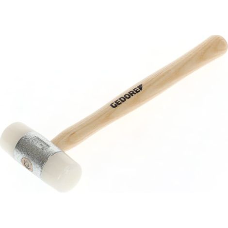 Maillet en nylon avec manche en bois, Maillet en cuir, Ø 40 mm, Marteau avec manche en frêne, Outil, Forgé, 225 E-40 (1/5)