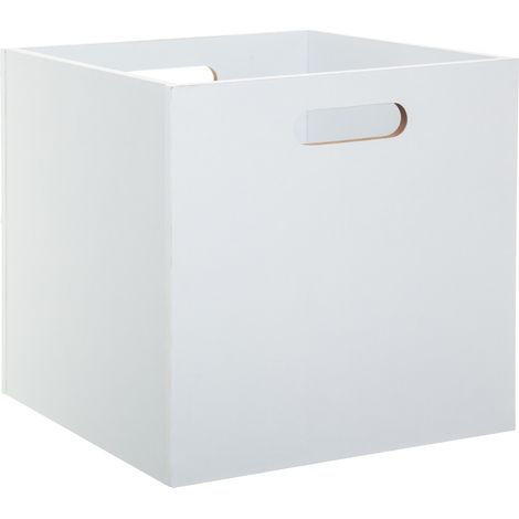 Caja para estantería de tablero MDF blanco de 31x31 cm
