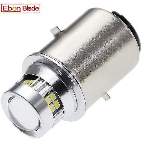Ampoule de phare LED 6V/12V BA20D H6 S1 pour moto, scooter, cyclomoteur, quad, SSV, 20 SMD, feux de route/croisement, blanc 6000K. (1/4)