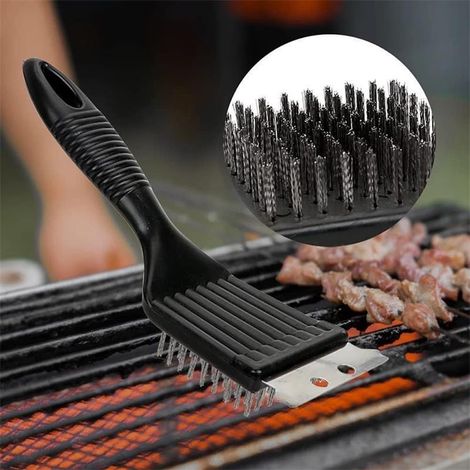 Set mit 2 2-in-1-Grillbürsten zur gründlichen Reinigung mit Edelstahlschaber, Grillbürste für Gusseisengrills (1/4)