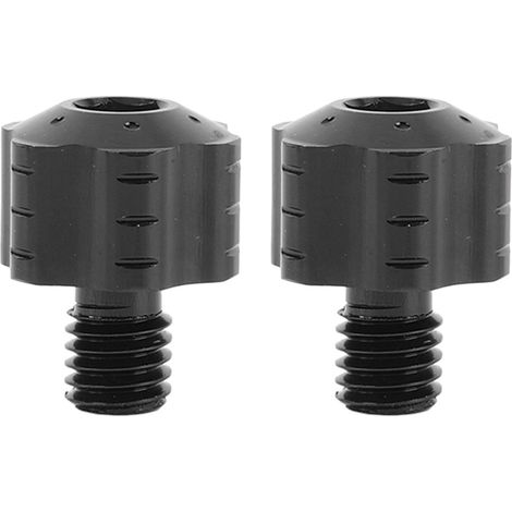 2 boulons adaptateur rétroviseur moto aluminium – Vis montage antidérapant moto noir, carrosserie (1/5)