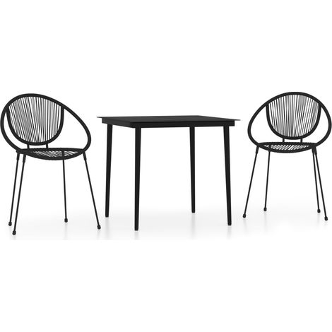 Maison Exclusive - Set Mobili da Pranzo per Giardino 3 pz Nero (1/5)