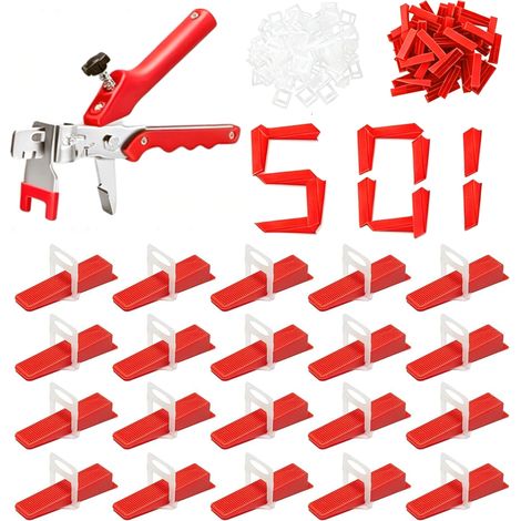 501 Pièces Croisillon Autonivelant 3mm Croisillon Carrelage Autonivelant Kit de Nivellement pour Cale Carrelage avec Pince Pour Carrelage Sol Carreaux de mur (1/5)