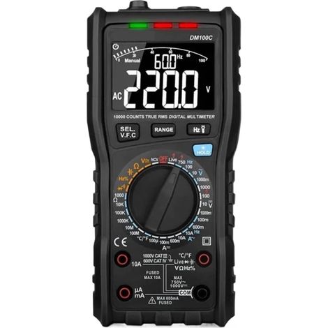Multimètre DM100C 10000 Points Mesure de température de Haute précision Résistance NCV Capacité Multimètre d'humidité DM100 (1/5)
