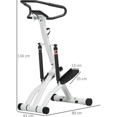 Stepper con manillar, pantalla LCD, 12 niveles de resistencia hidráulica, negro HAVRYA (1/5)