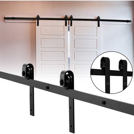 Sistema di porte scorrevoli a strisce 183 cm Binario per porte scorrevoli Montaggio porte in legno Accessori per porte (1/5)