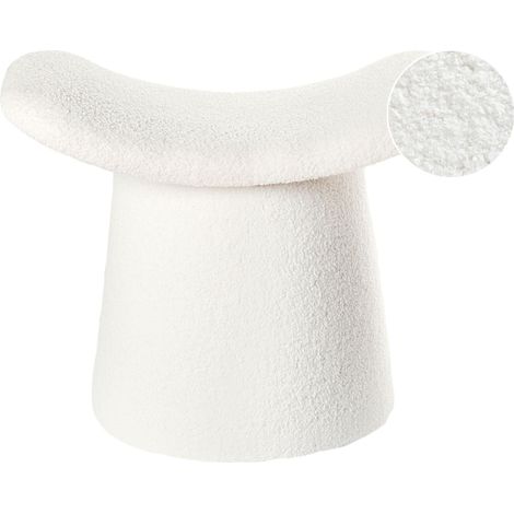 Pouf tessuto Boucle Bianco sporco poggiapiedi Riddle