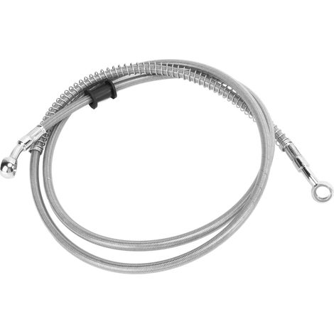 Tuyau de frein moto 150cm/59.1in, acier inoxydable argenté avec gaine PVC isolante thermique, accessoire universel pour motocyclette (1/5)