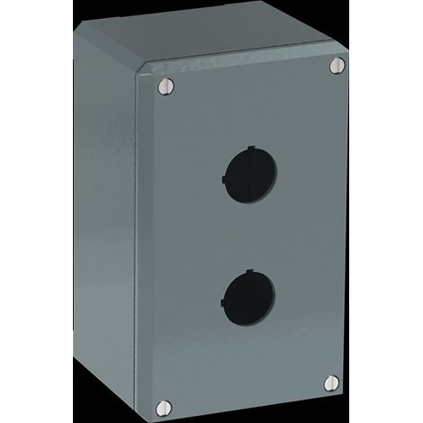 Boîtier de bouton-poussoir ABB Modular Metal, 2 découpes, en Aluminium Gris ( Prix pour 1 )