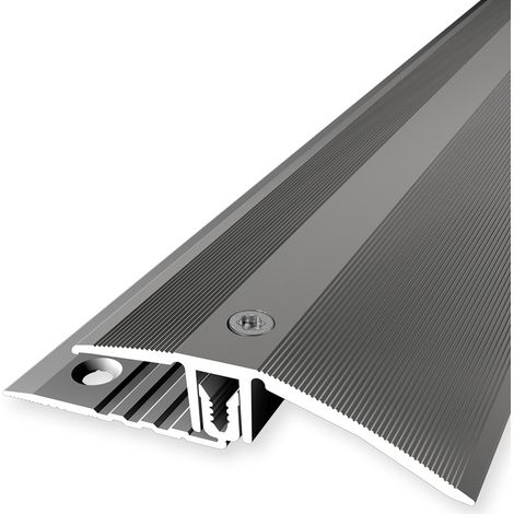 PROVISTON  Übergangsprofil  Laminatausgleich  Breite: 56 mm  Höhenausgleich: 7 - 18 mm  Länge: 1000 mm  Aluminiumprofil  Edelstahloptik  1 Stück