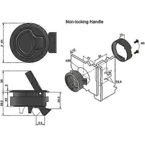 Ensemble de 4 loquets de verrouillage ronds à fermeture rapide pour trappe de pont de camping-car, yacht ou bateau (1/2)