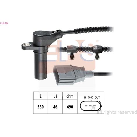 Capteur d'angle, vilebrequin EPS 1.953.504 AUDI 038 907 319 D 038 907 319 J