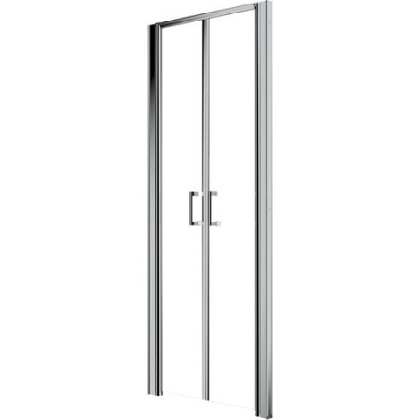 Porta Doccia 80 cm Apertura a Saloon H190 Cristallo Trasparente