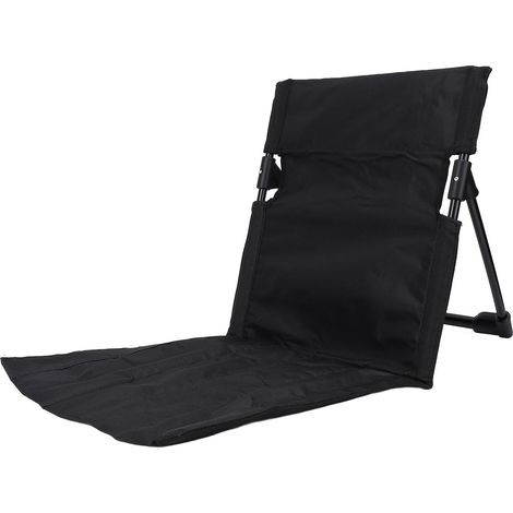 Chaise pliante bivouac ultra-légère confortable fauteuil paresseux individuel à dossier réglable tissu Oxford 600D fer noir 37x39x42 cm pour camping pêche extérieur avec coussin armature sac (1/5)