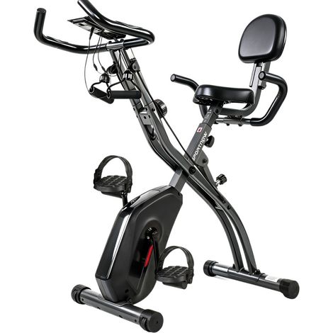 3-in-1 Klapp-Heimtrainer, Liegeergometer, Bluetooth, LCD-Display, Schwarz (1/3)
