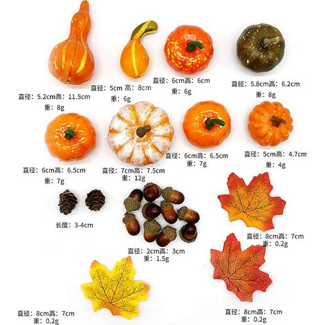 Künstliche weiße und gelbe Kürbisse für Halloween-, Weihnachts- und Herbstdekorationen (23 Stück).