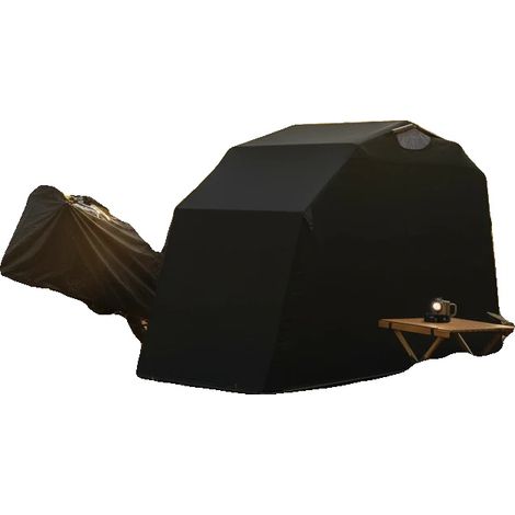 Tenda protettiva per moto, realizzata in tessuto Oxford impermeabile, dimensioni 270 cm x 105 cm x 155 cm, design autoportante, peso 16,2 kg, diametro pali 22 mm (1/5)