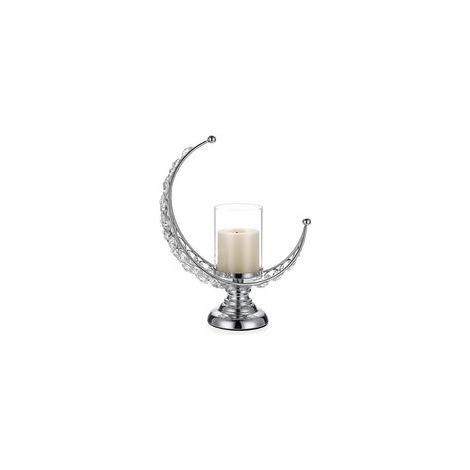 Bougeoir en Forme de Lune bougeoir en Cristal Chandelier Support de Bougie pour Table de Mariage Maison décoration (argenté) (1/5)