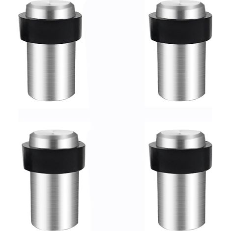 4 Butoirs Porte Sol Acier Inox 60mm Arrêt Bloque Porte