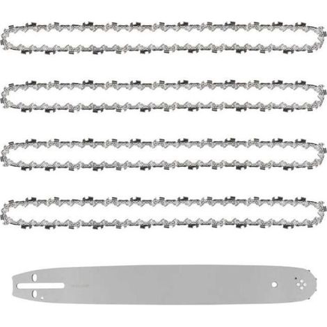 Guide de 40cm avec 4 Chaînes de Tronçonneuses FOLAYA - Pas 38 - Jauge 13mm - 57 Maillons (1/4)