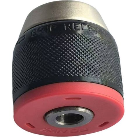 Portabrocas de liberación rápida de 10 mm – Para taladro manual y eléctrico, de metal (rojo) (1/4)