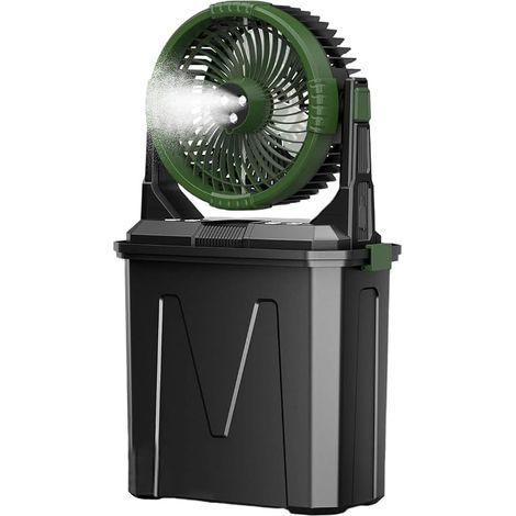 Ventilateur brumisateur portable 20 000 mAh Oscillation automatique 120 ° de refroidissement pour tente de camping, piscine, ventilateur de camping avec type C