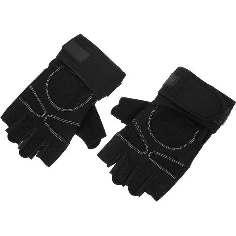Gants de sport noirs demi-doigts, lot de 3, antidérapants (1/5)