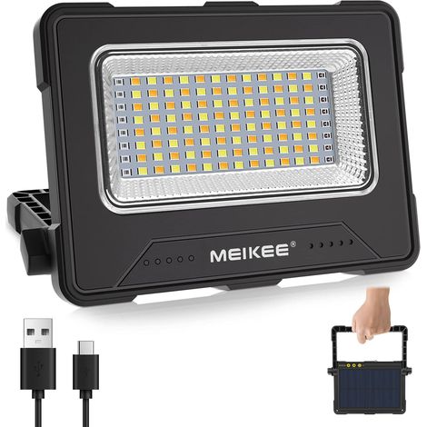 Projecteur LED Rechargeable, Lampe de Chantier Portable de Batterie Rechargeable 12000mAh, 4 Modes, 5 Luminosités, 2 Aimants, Lampe de Travail pour Pêche Camping Garage Atelier (1/5)