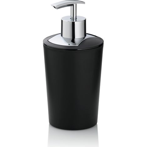 Dispensador de jabón Kela Marta, 0,35 l, diámetro 8 x 17 cm, negro (1/3)