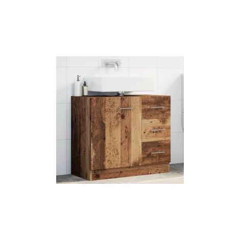 Armoire d'évier vieux bois 63x30x54 bois d'ingénierie