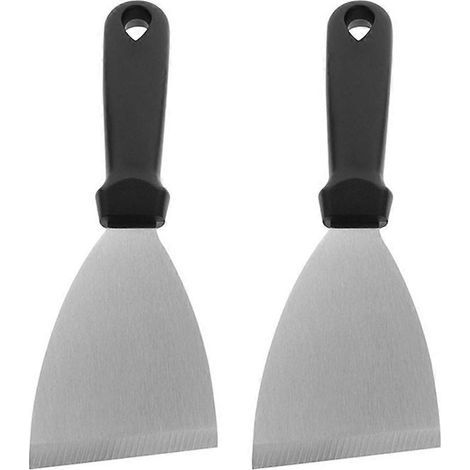 Lot de 2 spatules à pizza en acier inoxydable pour la cuisine (petite spatule biseautée noire et argentée)-23.47.2 CM-Black (1/4)