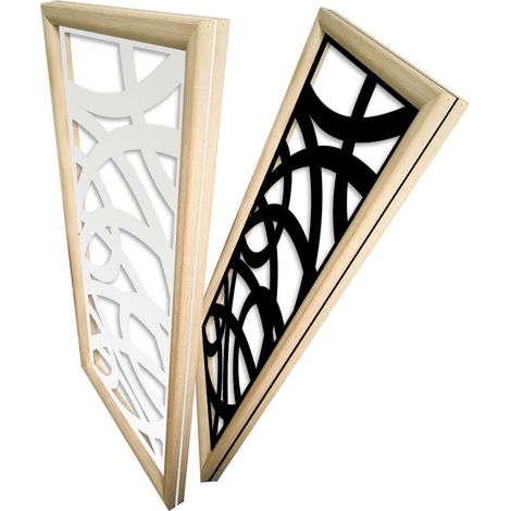 CONCENTRIC - Moduli Decorativi in Legno e PVC - Colore: bianco - Misura: 47x94 cm (1/4)