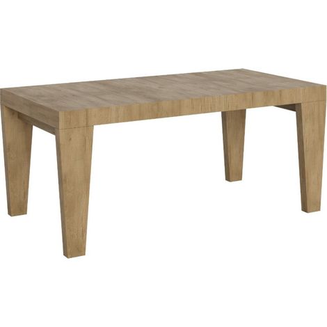 Table à manger extensible bois pieds en V Kristo 180 à 440 cm 5 rallonges fines Sur roulettes-Naturel-Sur roulettes-5 rallonges fines-180 à 440 cm (1/5)