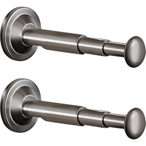 Lot de 2 cintres à ventouses, organisateur de rangement pour balcon, cintre mural multifonctionnel, gris