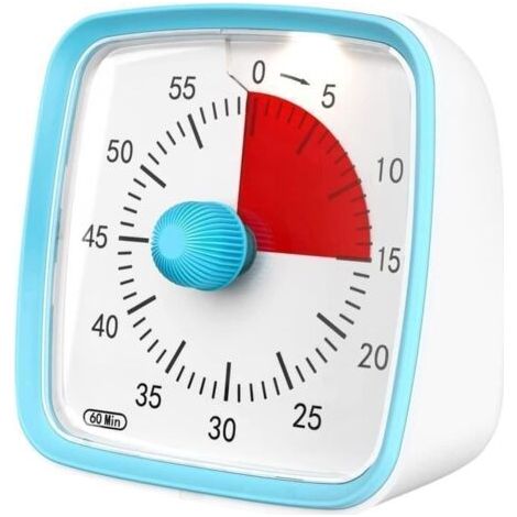 (Bleu)Minuterie Visuelle avec Veilleuse , Compte à Rebours de 60 Minutes pour Enfants Adultes (Bleu) (1/4)