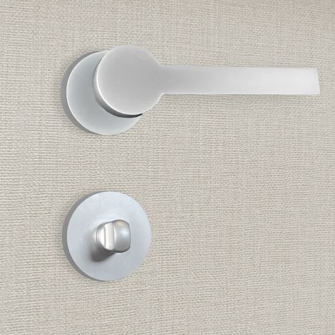 Poignée de porte design à condamnation finition aspect chrome mat Marina - KATCHMEE