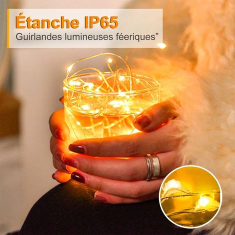 Lot de 12 Guirlande Lumineuse, 2m 20 LEDs Guirlandes Lumineuses LED, Mini Guirlande LED étanche pour bouteille,Fête, Noël, Chambre,Blanc Chaud (1/3)