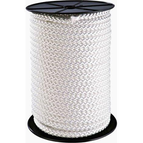 Corderies Tournonaises – Tresse polypropylène 50m Ø 8mm – Résistance 0,90 tonne – Applications terrestres et maritimes – Corde tressée 8 fuseaux