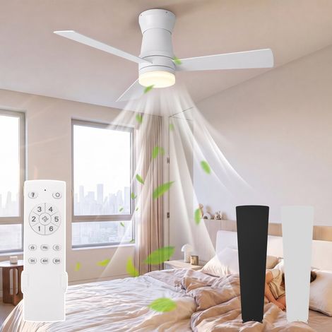 Ventilateur de Plafond 132cm Blanc, Moteur DC Ultra-Silencieux, Lumière LED 3 Couleurs, Télécommande + Minuteur, Pales Réversibles (1/5)